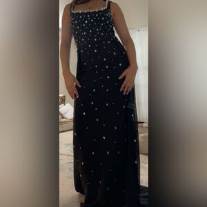 SHEIN Black Maxi Dress with Silver Accents